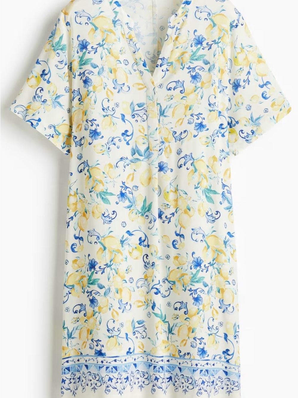 Yellow & Blue Lemon Print Tunic Dress available in small